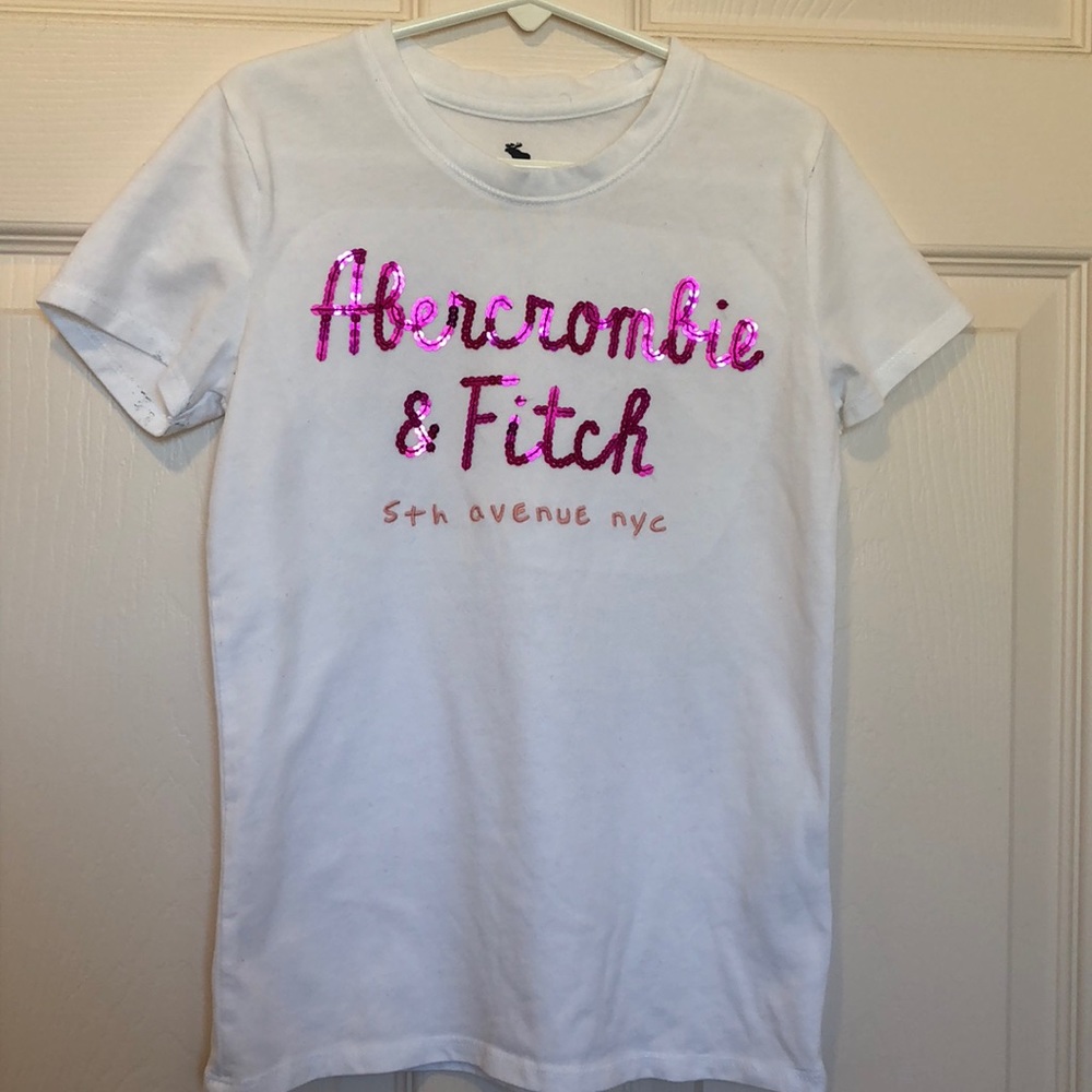 Abercrombie Girls Fitted Shine Logo Graphic Tee